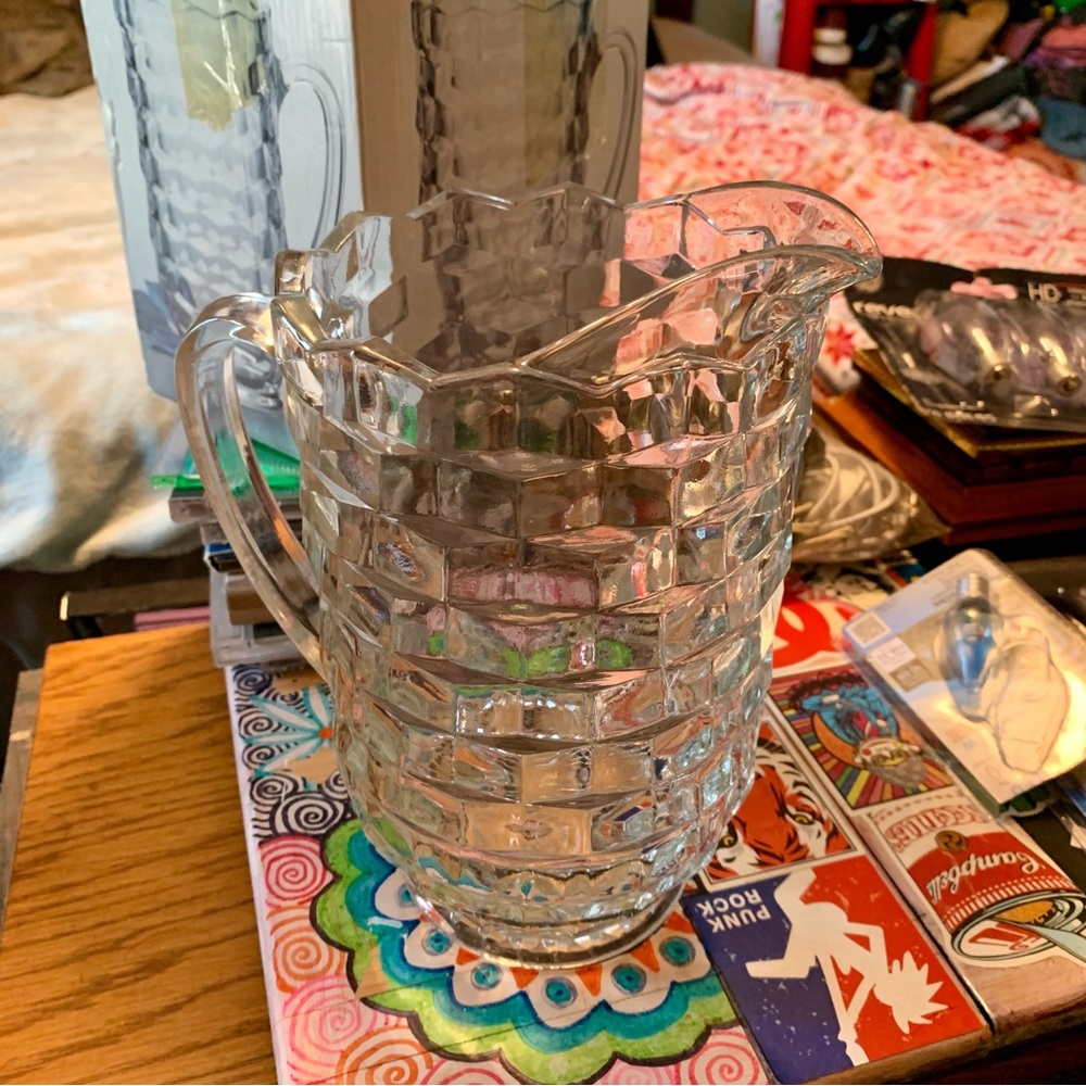 American Whitehall Crystal Glass Pitcher